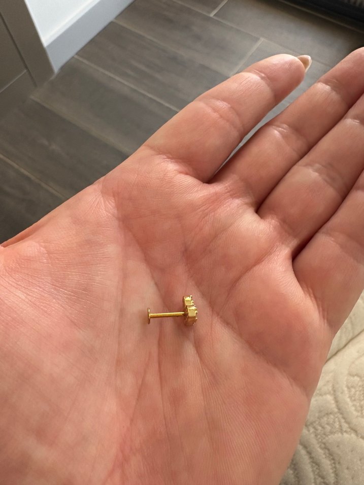 Kalp formlu taşlı piercing - Görsel 4