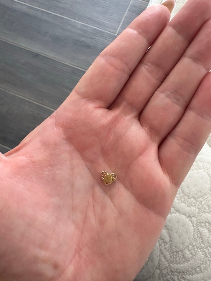 Kalp formlu taşlı piercing - Görsel 3