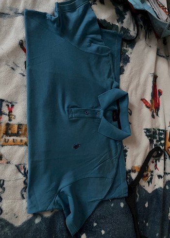 xl Beden Erkek Mavi Kısa Kollu Polo Tişört