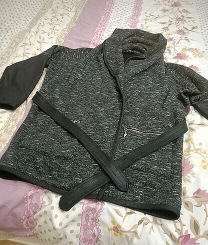 On triko kadın şal yaka süper ceket - Görsel 3