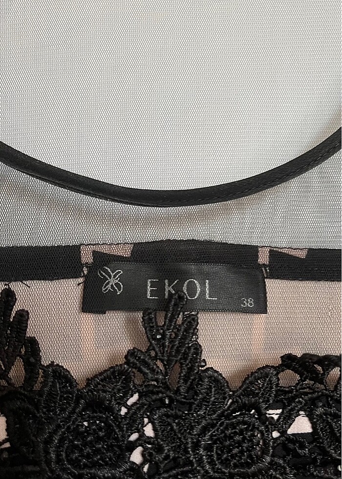 EKOL transparan dantel detaylı elbise - Görsel 4