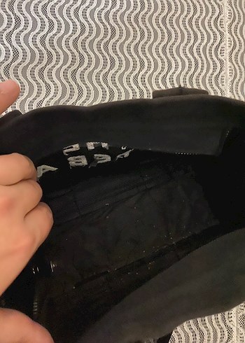 Diğer Siyah Baskılı Fermuarlı Kadın El Çantası