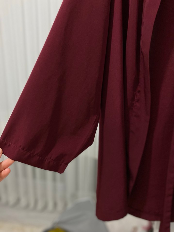 Bordo Kadın kimono takım tesettür - Görsel 2