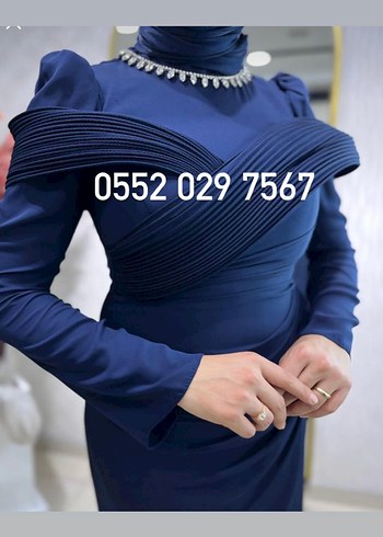 Uzun Siyah İşlemeli Gotik Abiye Elbise tesettür - Görsel 3