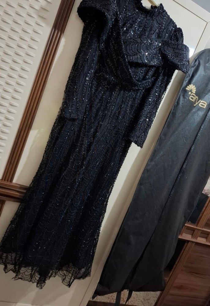 Tesettür işelemeli abiye kira - Görsel 2