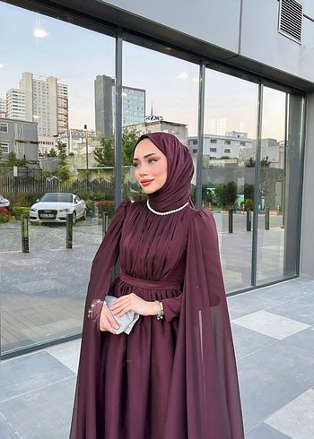 Bordo özel dikim tesettür abiye (kira) - Görsel 2