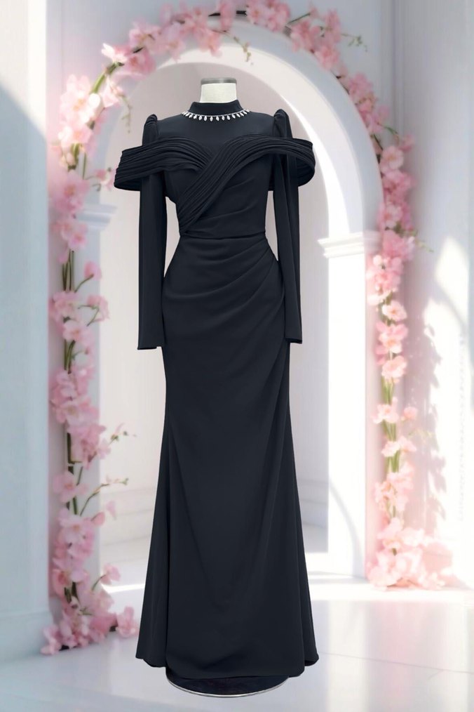 Tesettür abiye elbise - Görsel 2