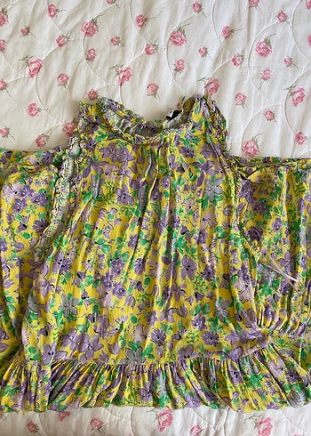 Çiçek Desenli Fırfırlı Uzun Bohem Elbise - Görsel 3