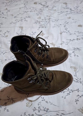 Kahverengi Süet Kadın Dolgu Topuk Bot - Görsel 5