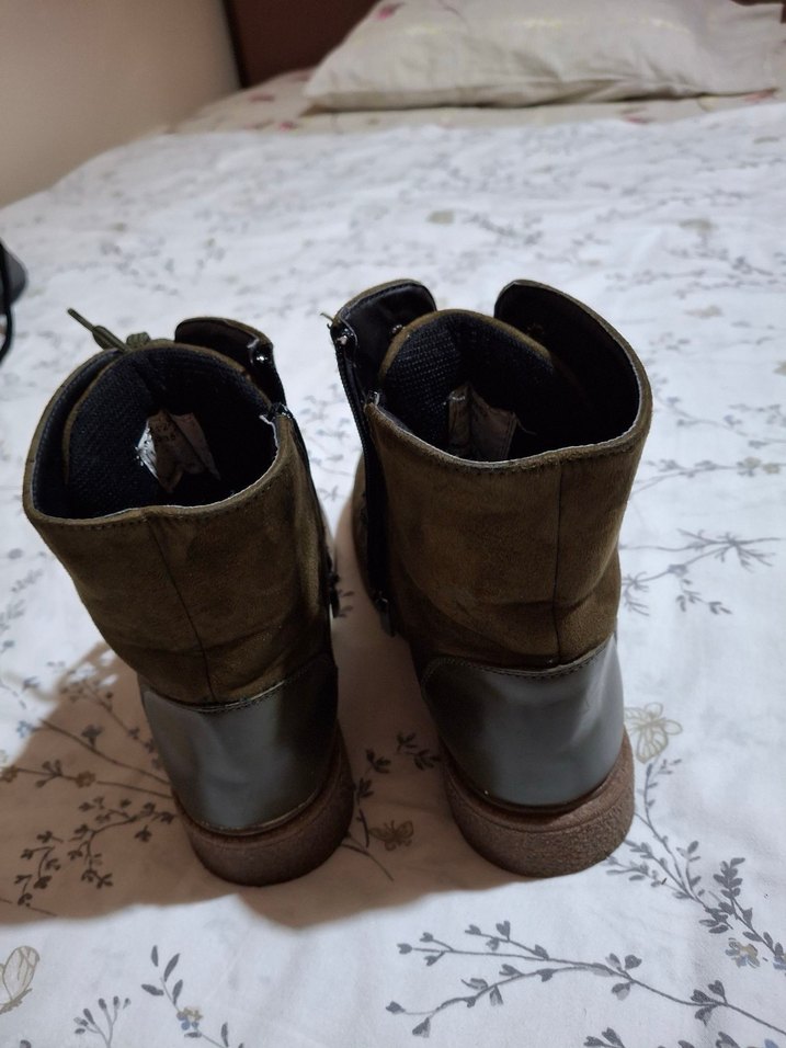 Kahverengi Süet Kadın Dolgu Topuk Bot - Görsel 3