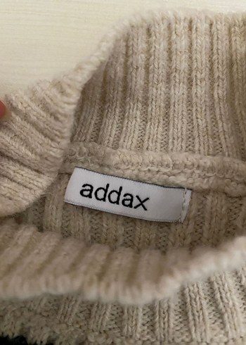 Addax Çizgili Fitilli Boğazlı Kadın Kazak - Görsel 2