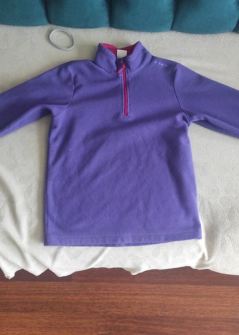 Mor Fermuarlı Kız Sweatshirt