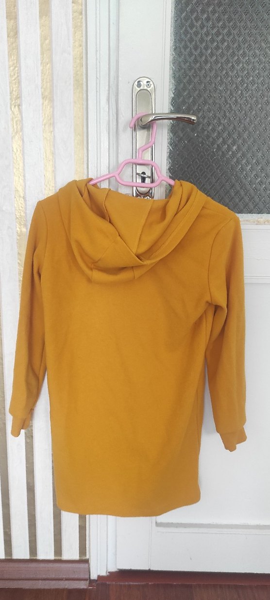 Sarı Kapüşonlu Kadın Sweatshirt - Görsel 2