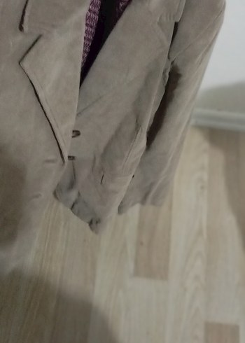 Düğmeli Süet Midi Maternity Ceket - Görsel 7