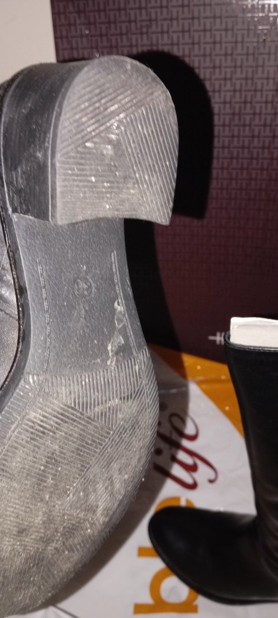 Siyah Deri Dizüstü İnce Topuklu Bot - Görsel 3