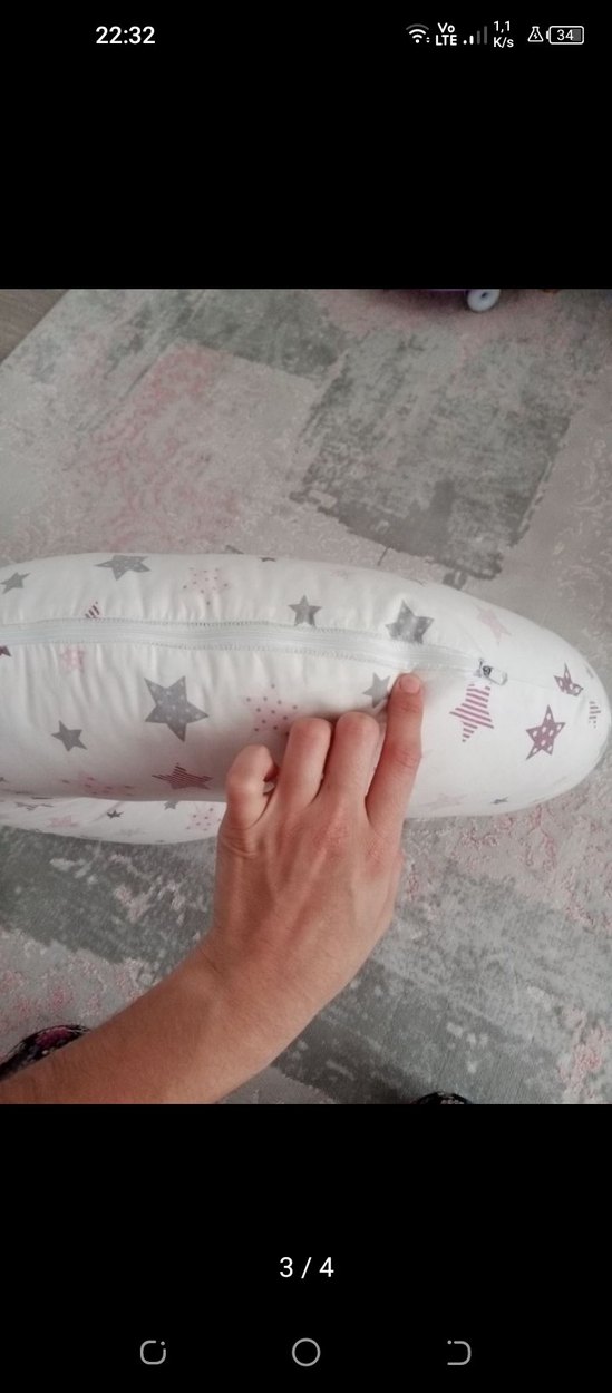 Diger Gri Desenli Emzirme ve Hamile Yastığı - Görsel 3