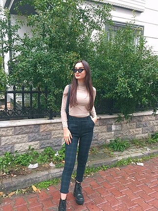 mango lacivert ekorse pantolon