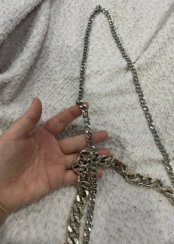 bershla Beyaz Deri Zincir Detaylı Kadın Çanta - Görsel 2