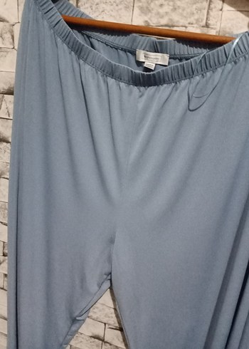 48 Beden Mavi Kadın Kumaş Pantolon, Yırtmaçlı, Dar Kesim