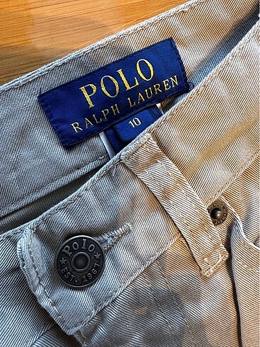 10 Yaş Beden camel Renk Ralph Lauren kanvas pantolon