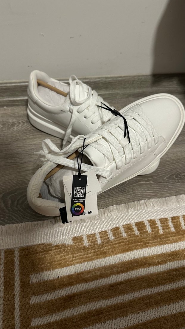 Beyaz PULL BEAR erkek ayakkabı - Görsel 4