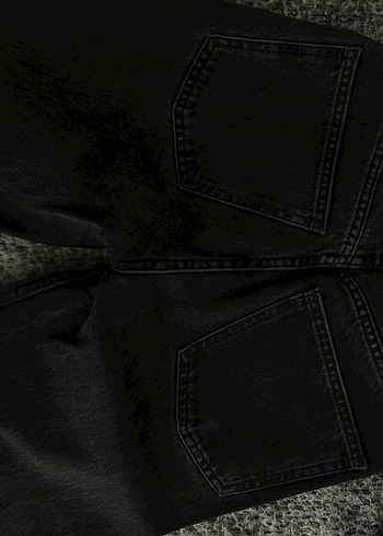 Zara siyah wide leg orta bel jean - Görsel 2