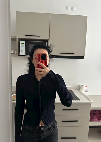 Fermuarlı lacivert stradivarius Kazak - Görsel 3