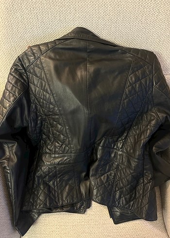 Derimod vintage Deri Kadın Biker Ceket - Görsel 4