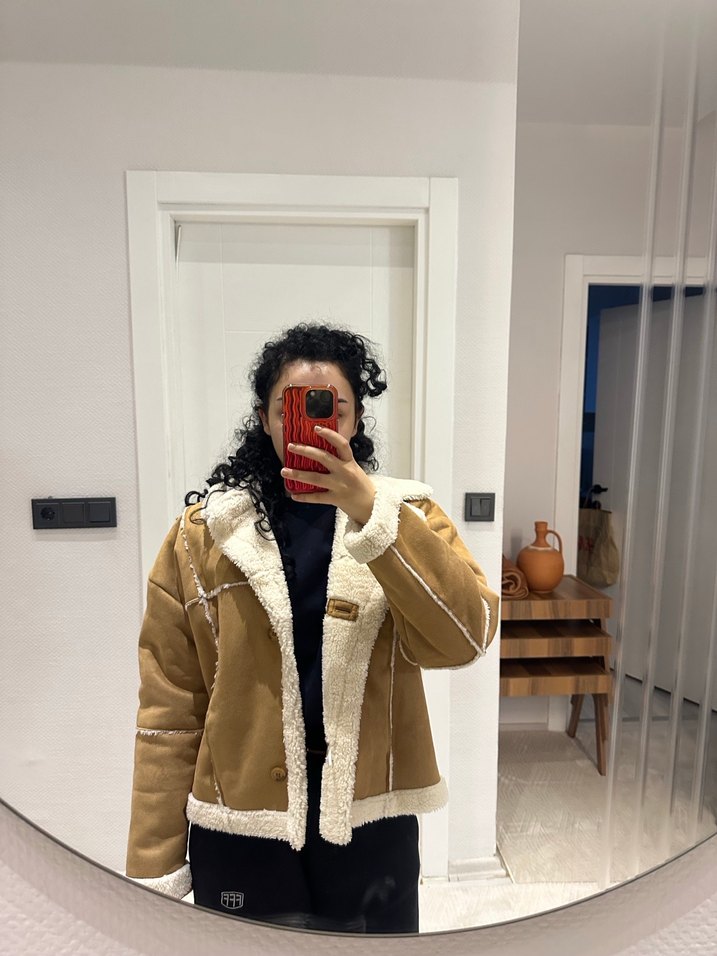 Ole markasının Süet Kadın Kışlık Ceket - Görsel 3