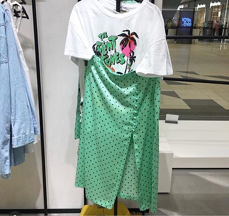 Zara puantiyeli etek