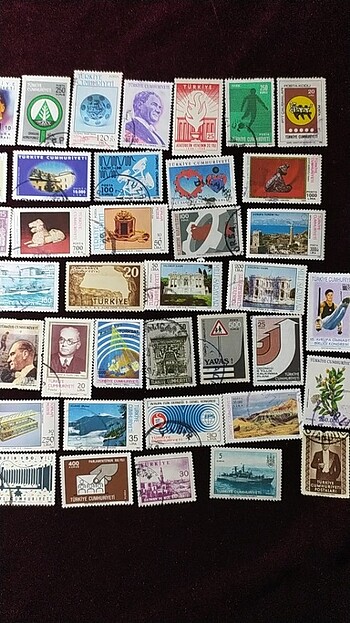 Beden TC BÜYÜK EBAT DAMGALI PUL KOLEKSİYONU 50 ADET