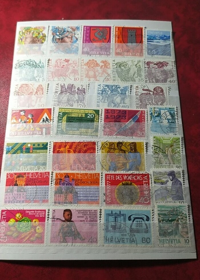 İSVİÇRE POSTA PULLARI KOLEKSİYONU  - Görsel 2