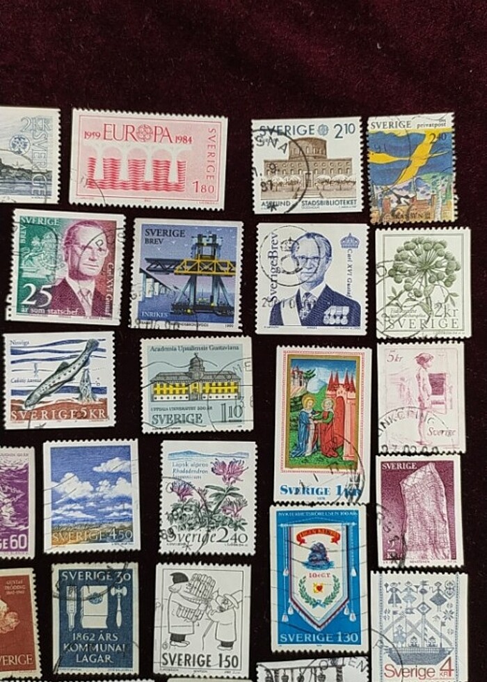 İSVEÇ 50 ADET POSTA PULLARI KOLEKSİYONU  - Görsel 3