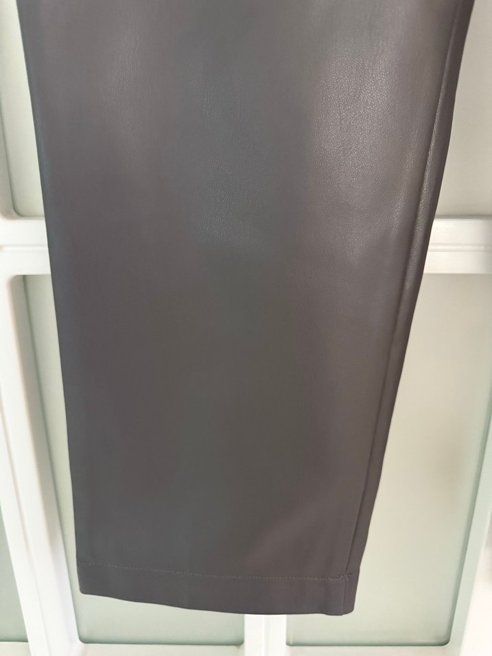 Gri Deri Kemerli Kadın Pantolon - Görsel 5