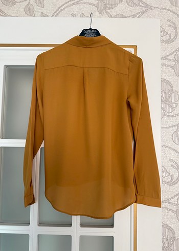 Bej V Yaka Drapeli Kadın Bluz - Görsel 2