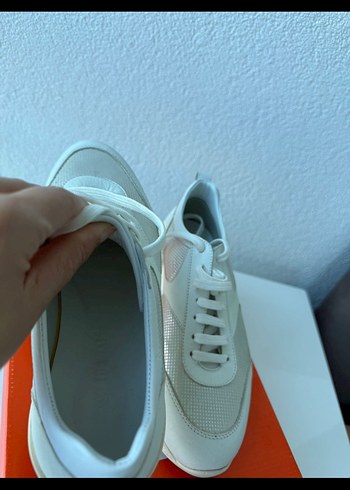Beyaz Bağcıklı Kadın Spor Ayakkabısı - Görsel 7