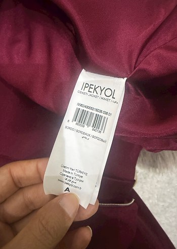 Kadın Bordo Kısa Yün Ceket - Görsel 7