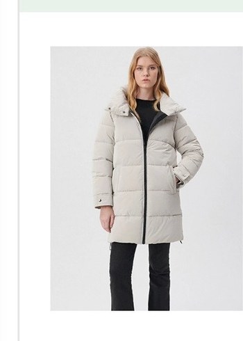 İhri Puf Mont, Normal Boy, Yüksek Yaka, Rahat Kesim - Görsel 5