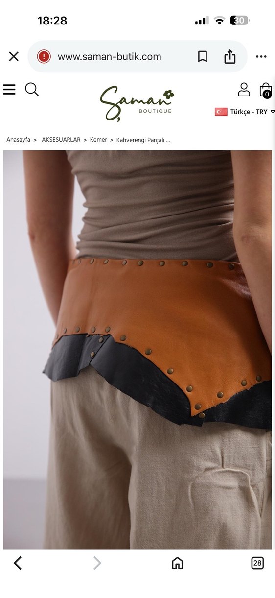 Kahverengi Deri Bohem Kadın Kemer - Görsel 3