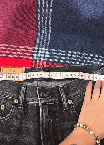 Gri Kadın Denim Pantolon Kemer Detaylı - Görsel 6