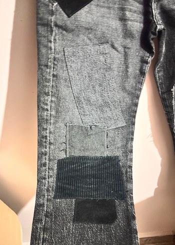 Gri Kadın Denim Pantolon Kemer Detaylı - Görsel 4