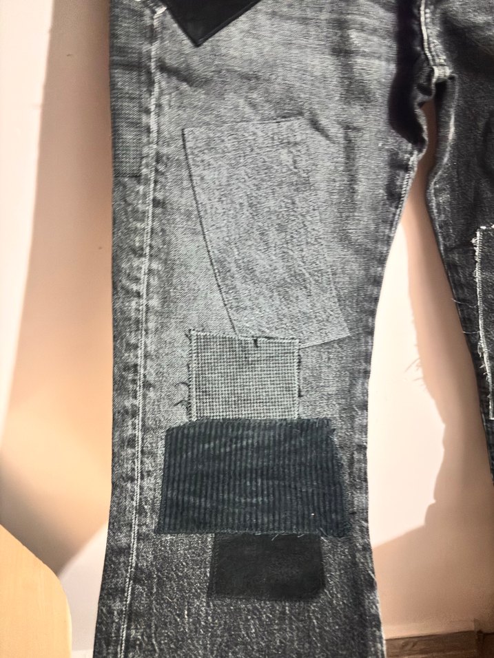 Gri Kadın Denim Pantolon Kemer Detaylı - Görsel 4