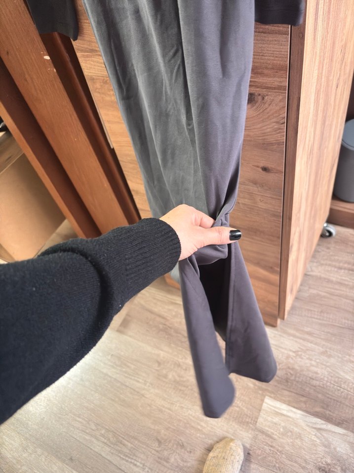 Gri Uzun Kollu Kadın Elbise - Görsel 2