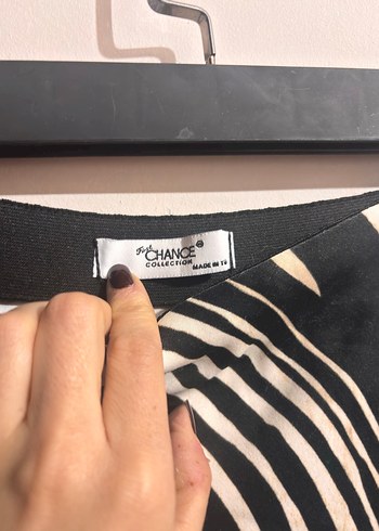 Kahverengi Zebra Desenli Uzun Drapeli Etek - Görsel 3