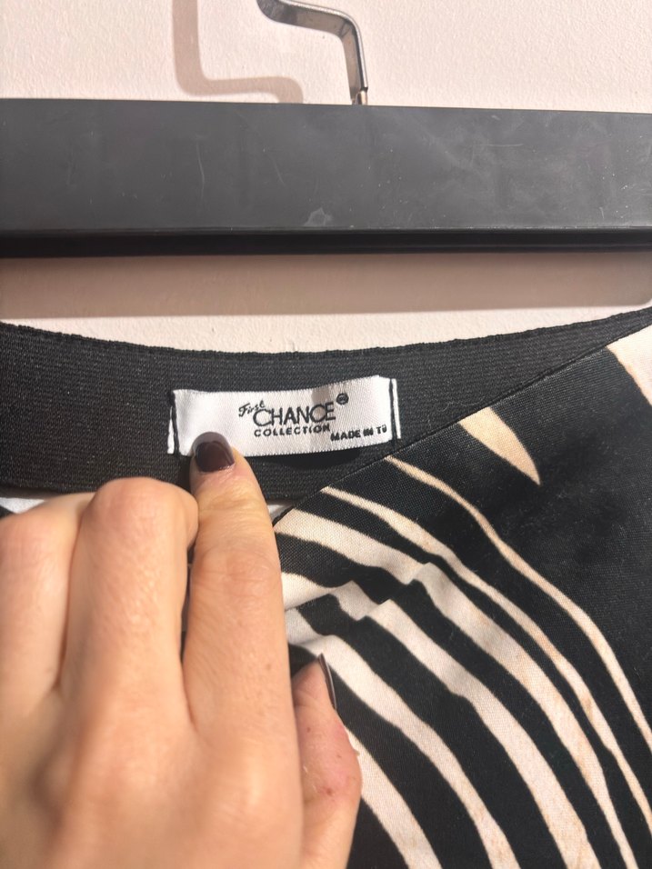 Kahverengi Zebra Desenli Uzun Drapeli Etek - Görsel 3