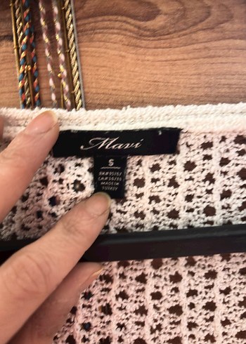 Bohem V Yakalı Beyaz Örgü Kadın Kazak - Görsel 3