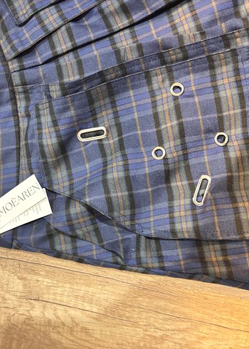 Düğmeli Uzun Mavi Hamile Eteği - Görsel 3