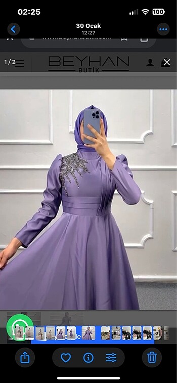 Lila mor elbise