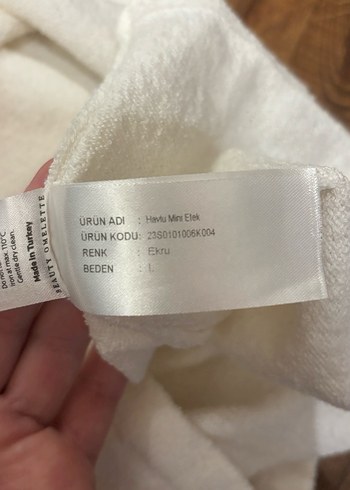 Beauty omelette beyaz Havlu Midi Mini Etek - Görsel 4