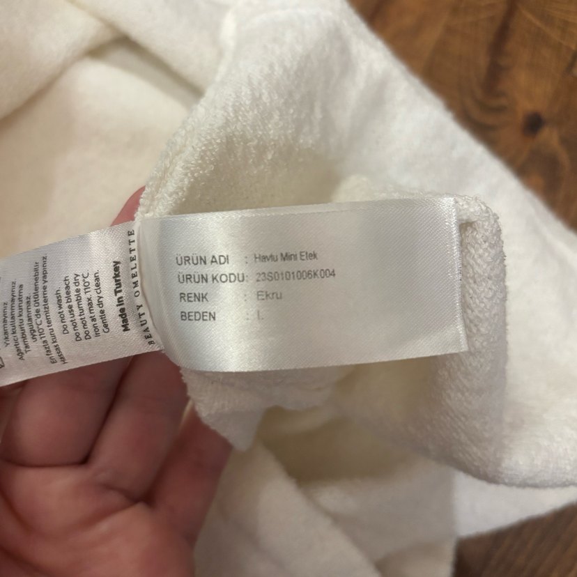 Beauty omelette beyaz Havlu Midi Mini Etek - Görsel 4